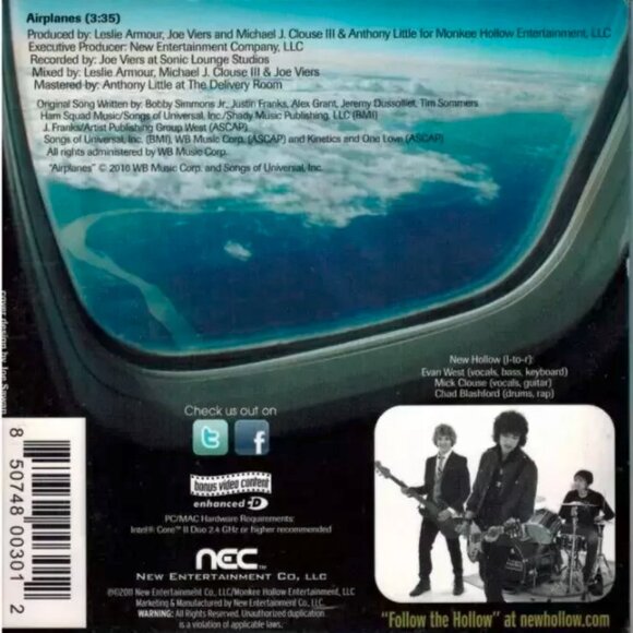 NEW HOLLOW - Airplanes (CD Sgl. 2011) brand new cd - Picture 2 of 2